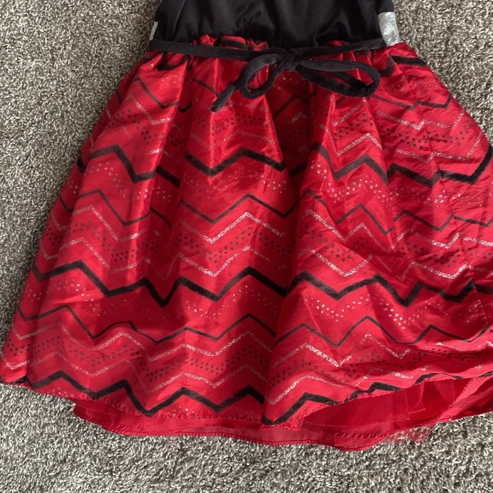 Youngland Girls Holiday Black & Red Sleeveless Dress w/ Shrug, size 7